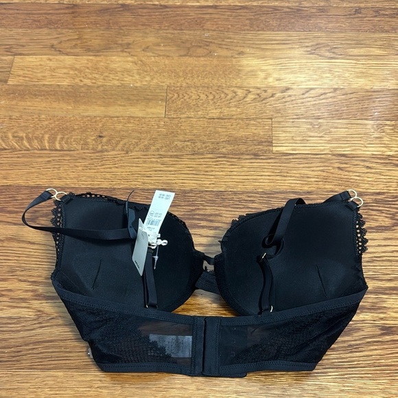 NWT Aerie Black Floral Lace Plunge Bra Size 32D - Picture 3 of 6